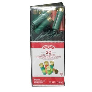 Holiday Time 20 Red & Green Shotgun Shell Lights 11 Foot Indoor / Outdoor Lights